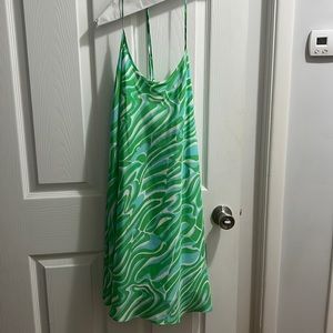 Lilly Pulitzer Kelly Green, Aqua & White Shift Dress